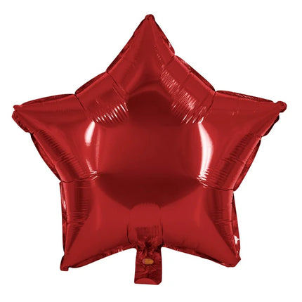 Palloncino a forma di stella con elio, rosso, vuoto, 45 cm
