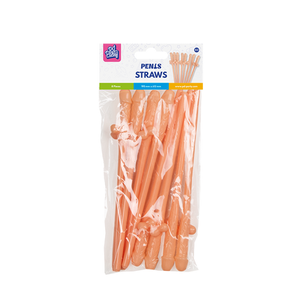 Cannucce a forma di pene 19,5 cm, 8 pezzi