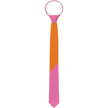 Stropdas Colorblock Oranje/Roze van Folat koop je bij Partywinkel