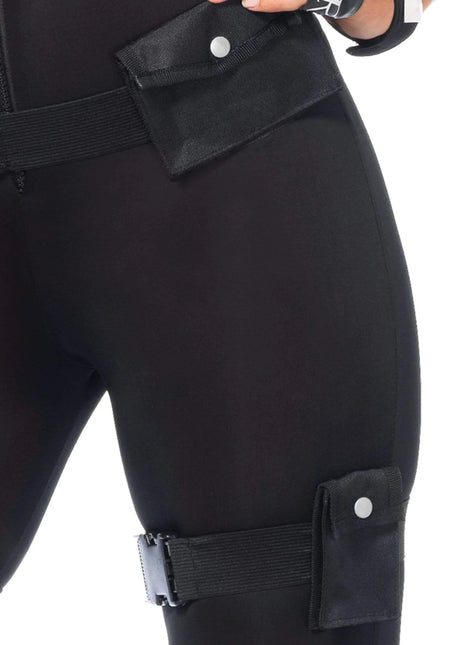 Swat Catsuit Zwart Dames Leg Avenue - Partywinkel - 714718507521