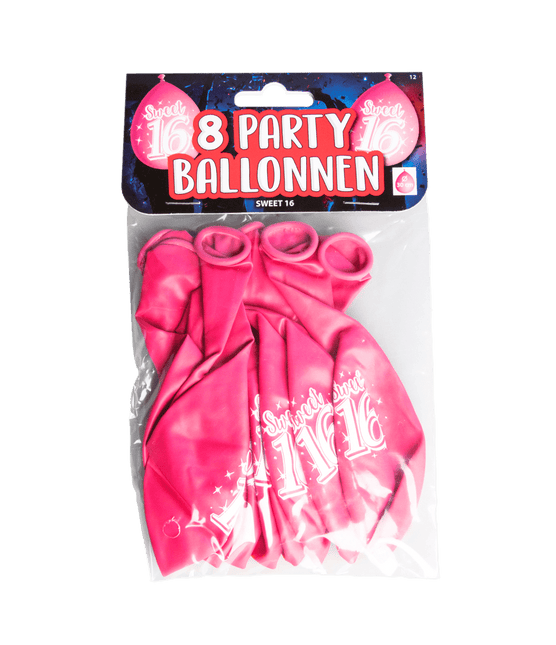 Sweet 16 Ballonnen 16 Jaar Roze 30cm 8st van Paper Dreams koop je bij Partywinkel