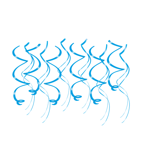 Vortici decorativi appesi blu chiaro 12 pezzi