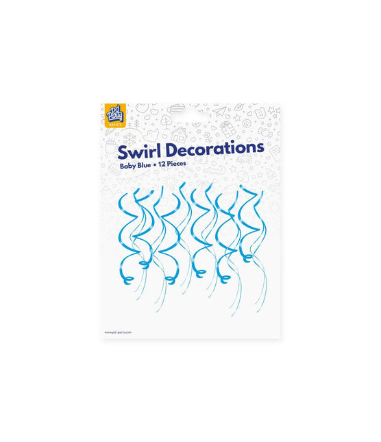 Vortici decorativi appesi blu chiaro 12 pezzi