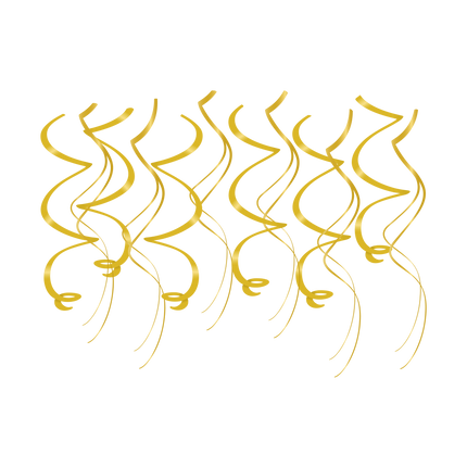 Vortici decorativi appesi dorati 12 pezzi