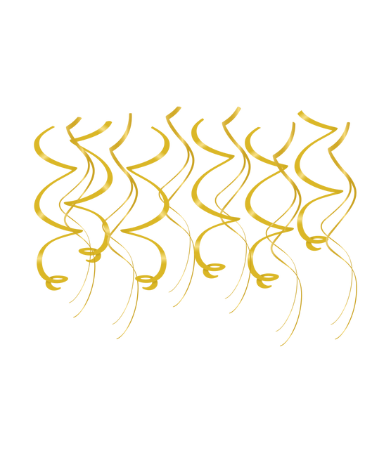 Vortici decorativi appesi dorati 12 pezzi