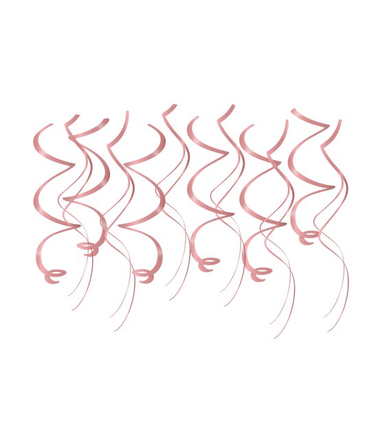 Vortici di decorazione appesi in oro rosa 12 pezzi