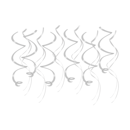 Vortici decorativi appesi d'argento 12 pezzi