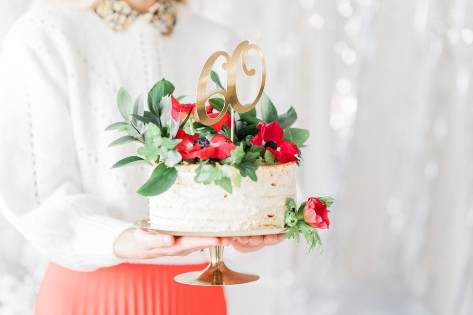 Taarttopper 60 Jaar Goud 21cm van Partydeco koop je bij Partywinkel