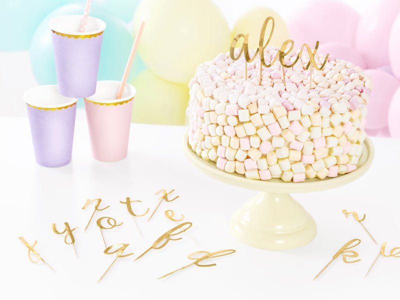 Taarttoppers Alfabet 12cm 53st van Partydeco koop je bij Partywinkel