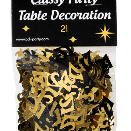 Tafelconfetti 21 Jaar 20gr van Paper Dreams koop je bij Partywinkel