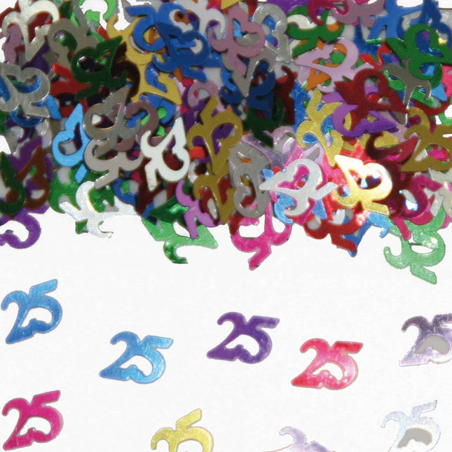 Tafelconfetti 25 Jaar 1cm 600st - Partywinkel - 8711319105141