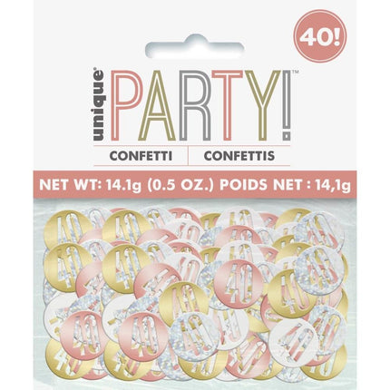Tafelconfetti 40 Jaar Metallic 11cm 114gr van Unique koop je bij Partywinkel