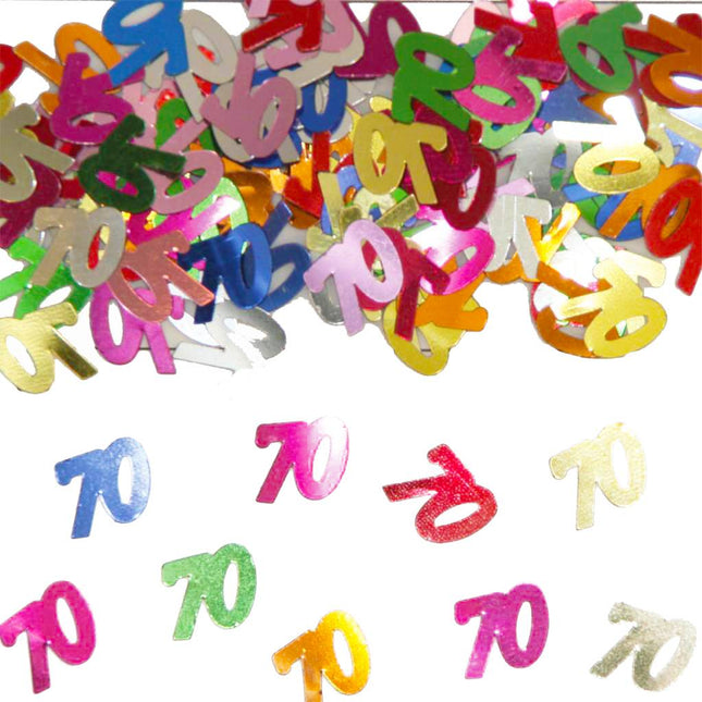 Tafelconfetti 70 Jaar 1cm 600st van Haza Witbaard koop je bij Partywinkel