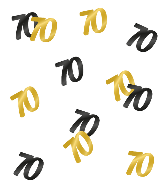 Tafelconfetti 70 Jaar 20gr van Paper Dreams koop je bij Partywinkel