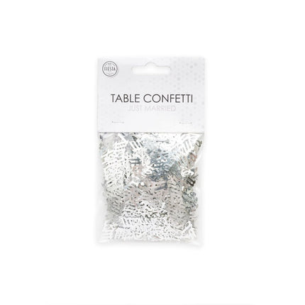 Tafelconfetti Just Married Zilver van WeFiesta koop je bij Partywinkel