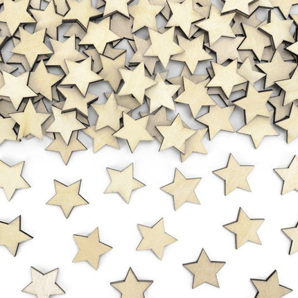 Tafeldecoratie Sterren Hout 2cm 50st van Partydeco koop je bij Partywinkel