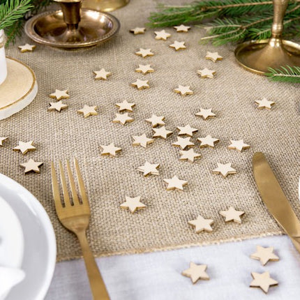 Tafeldecoratie Sterren Hout 2cm 50st van Partydeco koop je bij Partywinkel
