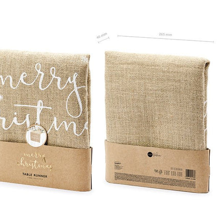 Tafelloper Merry Christmas 2,5m van Partydeco koop je bij Partywinkel