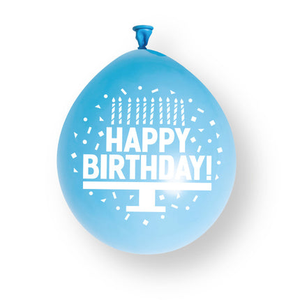 Palloncini in lattice "Happy Birthday" blu assortiti da 23 cm 10 pezzi