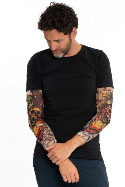 Tattoo Sleeve Schedel van Partychimp koop je bij Partywinkel