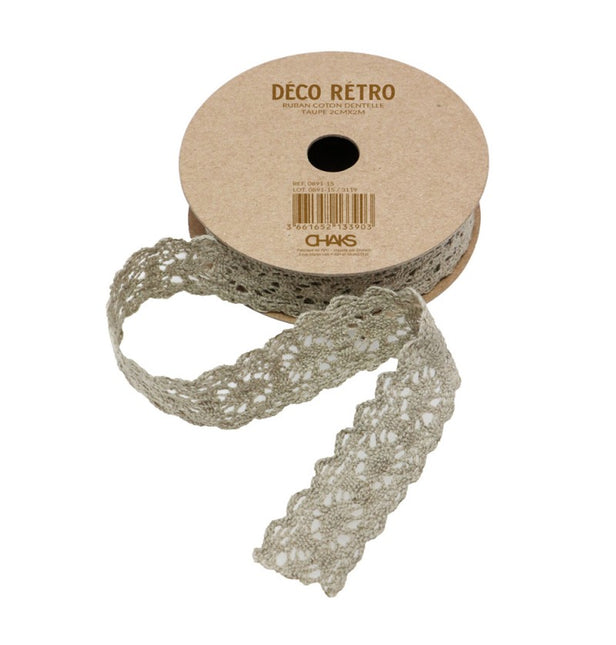 Nastro di pizzo marrone 2Cm 2m