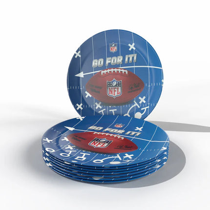 Insegne NFL blu e rosse, 23 cm, 6 pezzi