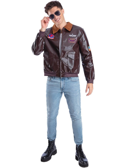 Top Gun Bomber Jas, Bruin van Smiffys koop je bij Partywinkel