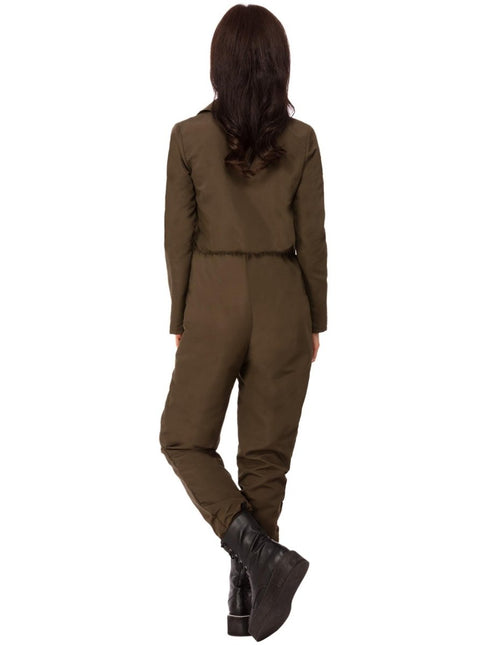 Top Gun Dames Kostuum, Khaki van Smiffys koop je bij Partywinkel