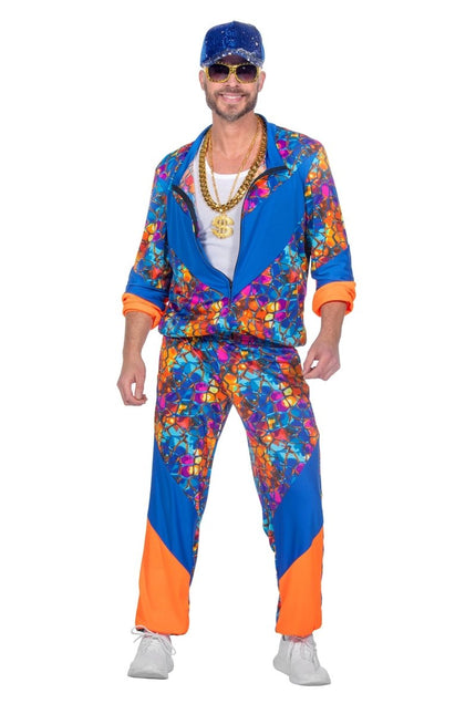 Trainingspak blauw/oranje - Partywinkel - 8720059065912