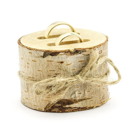 Trouwringen Doosje Hout 6cm van Partydeco koop je bij Partywinkel