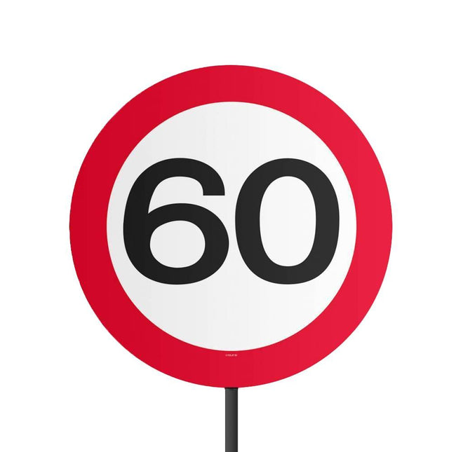 Tuinbord 60 Jaar Verkeersbord 52cm van Folat koop je bij Partywinkel