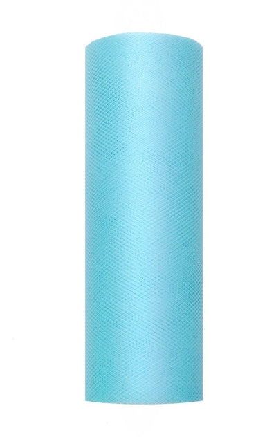 Turquoise Tule Rol 15cm 9m van Partydeco koop je bij Partywinkel