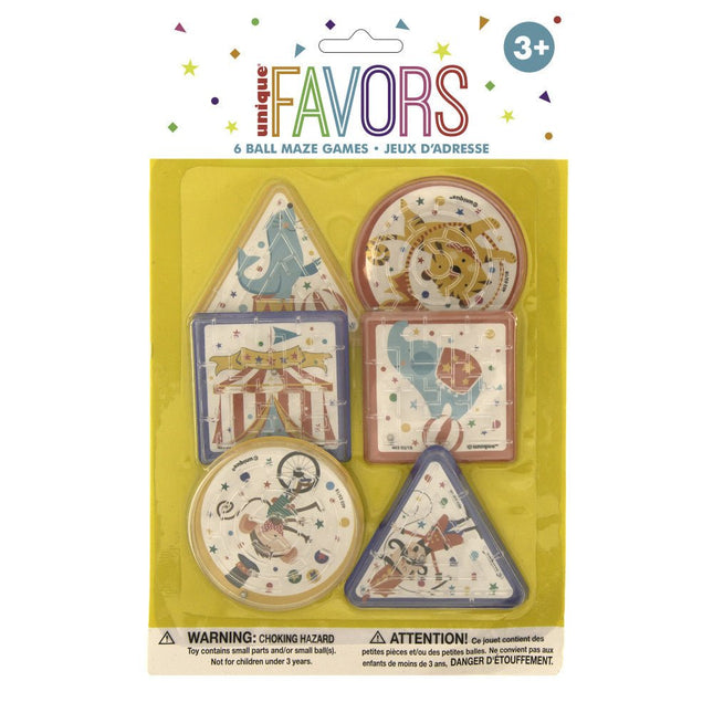 Uitdeelcadeautjes Doolhof Spel 6,4cm 6st van Unique koop je bij Partywinkel