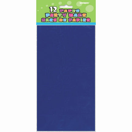 Uitdeelzakjes Blauw 25cm 12st van Unique koop je bij Partywinkel