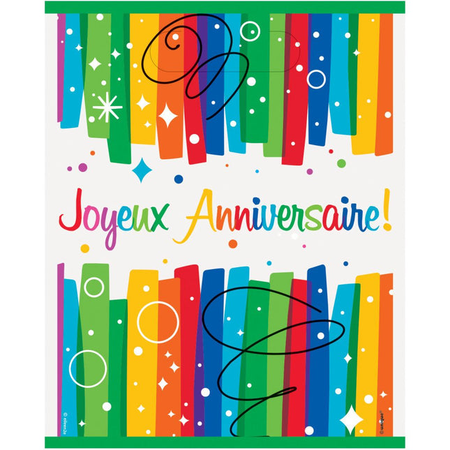 Uitdeelzakjes Joyeux Anniversaire 8st van Unique koop je bij Partywinkel
