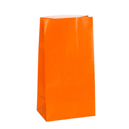 Uitdeelzakjes Oranje 25cm 12st van Unique koop je bij Partywinkel