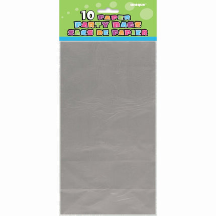Uitdeelzakjes Zilver Metallic 25cm 10st van Unique koop je bij Partywinkel