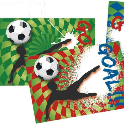 Uitnodigingen Goal 14,5cm 6st van Haza Witbaard koop je bij Partywinkel