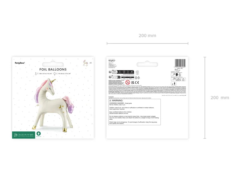 Unicorn Ballon 95cm van Partydeco koop je bij Partywinkel