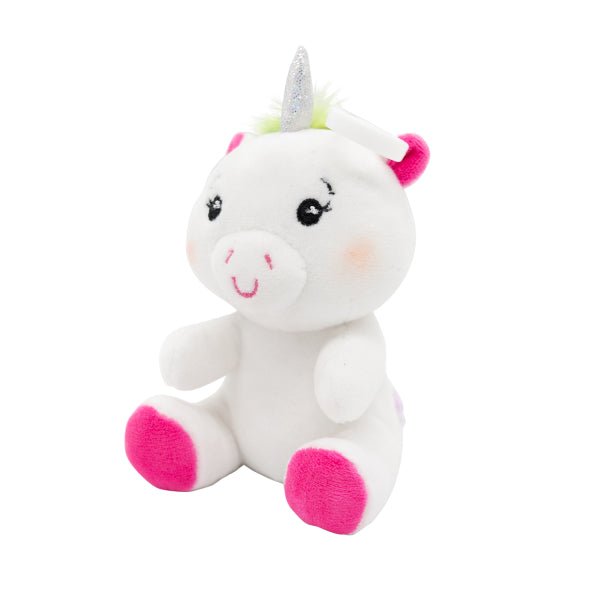 Unicorn Ballon Gewicht Wit Roze 2 - In - 1 Knuffel 11cm van Riethmueller koop je bij Partywinkel