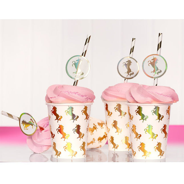 Unicorn Bekers Papier 210ml 10st van Boland koop je bij Partywinkel