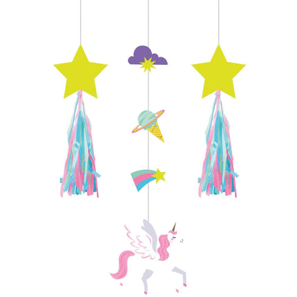 Unicorn Hangdecoratie 69cm 3 delig van Creative Converting koop je bij Partywinkel
