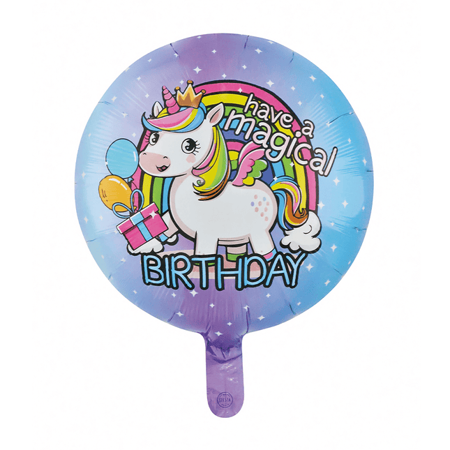 Unicorn Helium Ballon Magical Birthday Leeg 45cm van WeFiesta koop je bij Partywinkel