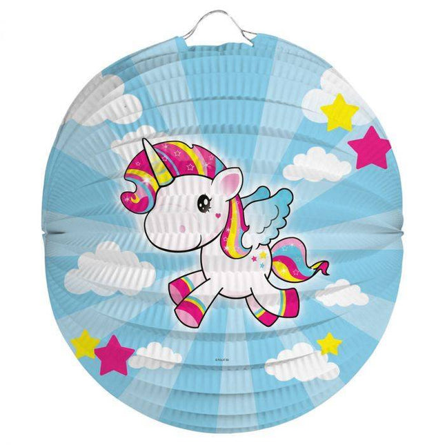 Unicorn Lampion 22cm van Folat koop je bij Partywinkel