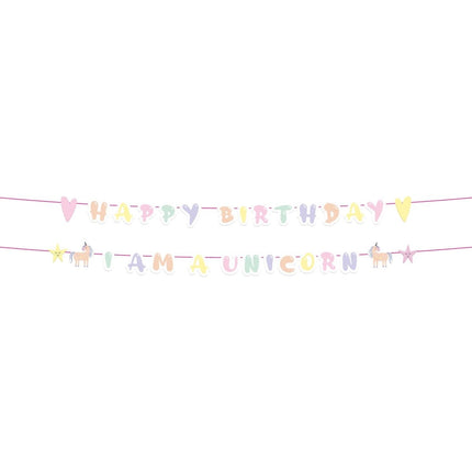 Unicorn Letterslinger Happy Birthday 2st van Folat koop je bij Partywinkel