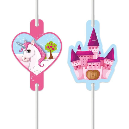 Unicorn Papierenrietjes 4st van Procos koop je bij Partywinkel