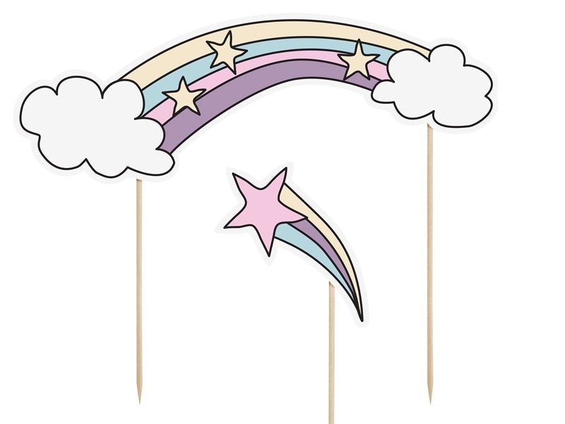 Unicorn Taart Topper Set 5 delig van Partydeco koop je bij Partywinkel