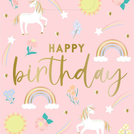 Unicorn Uitdeelzakjes Happy Birthday 23cm 8st van Unique koop je bij Partywinkel