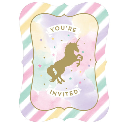 Unicorn Uitnodigingen 12cm 8st van Creative Converting koop je bij Partywinkel