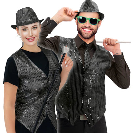 Cardigan nero con paillettes